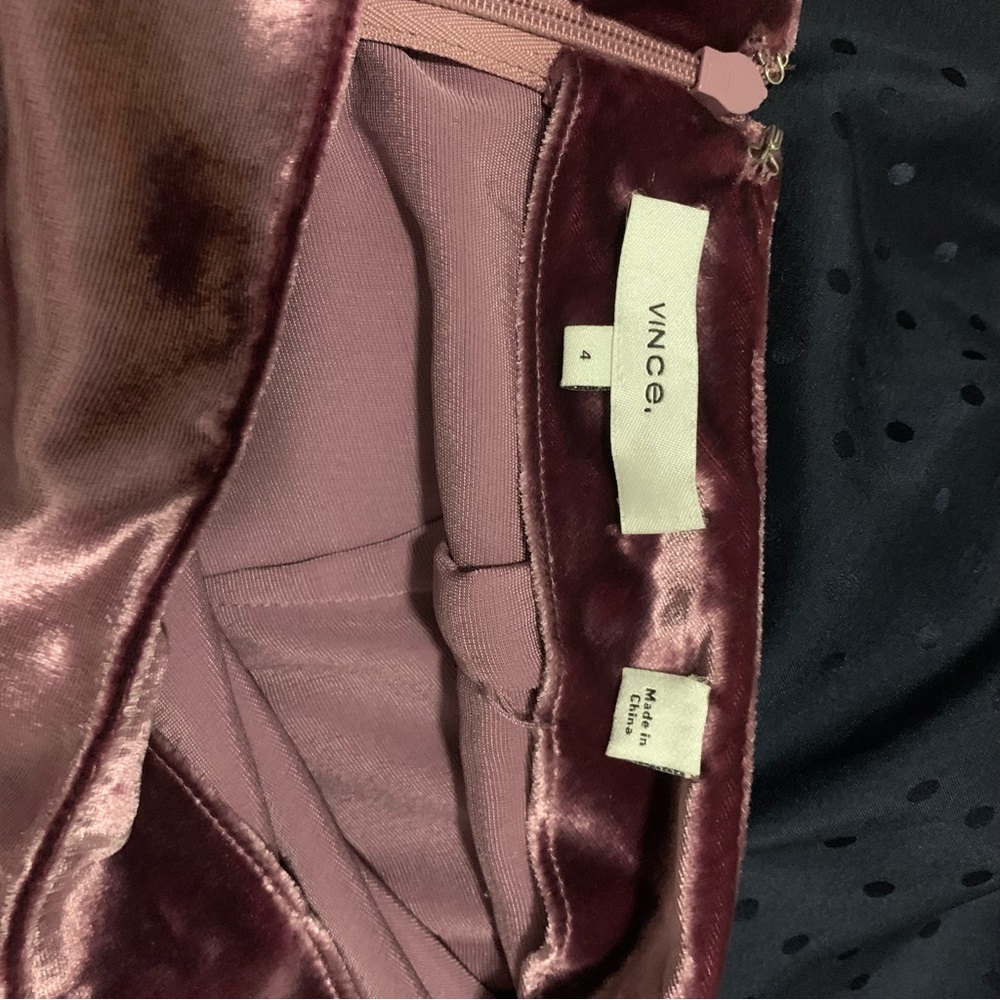 Vince Panne Velvet Purple Midi Skirt Size 4 - Picture 7 of 10